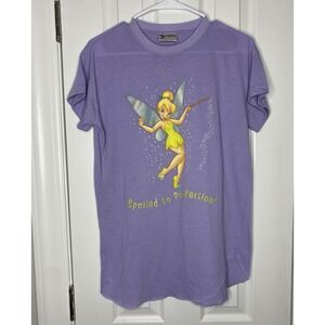 Walt Disney World Vintage Sleepwear Tinker‎ Bell Sleep Shirt Purple M/L *read*